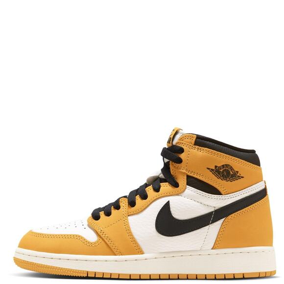 NEW 6.5y (8w) - Jordan Kids Air Jordan 1 Retro High OG GS Yellow Ochre / Black - Picture 3 of 5